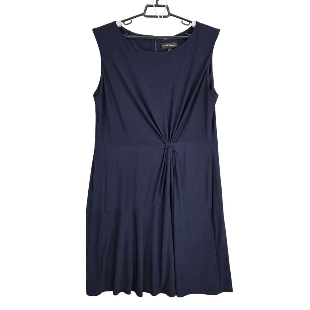 Womens Lane Bryant Sleeveless Navy Blue Dress Polyester Spandex Blend Size 18/20